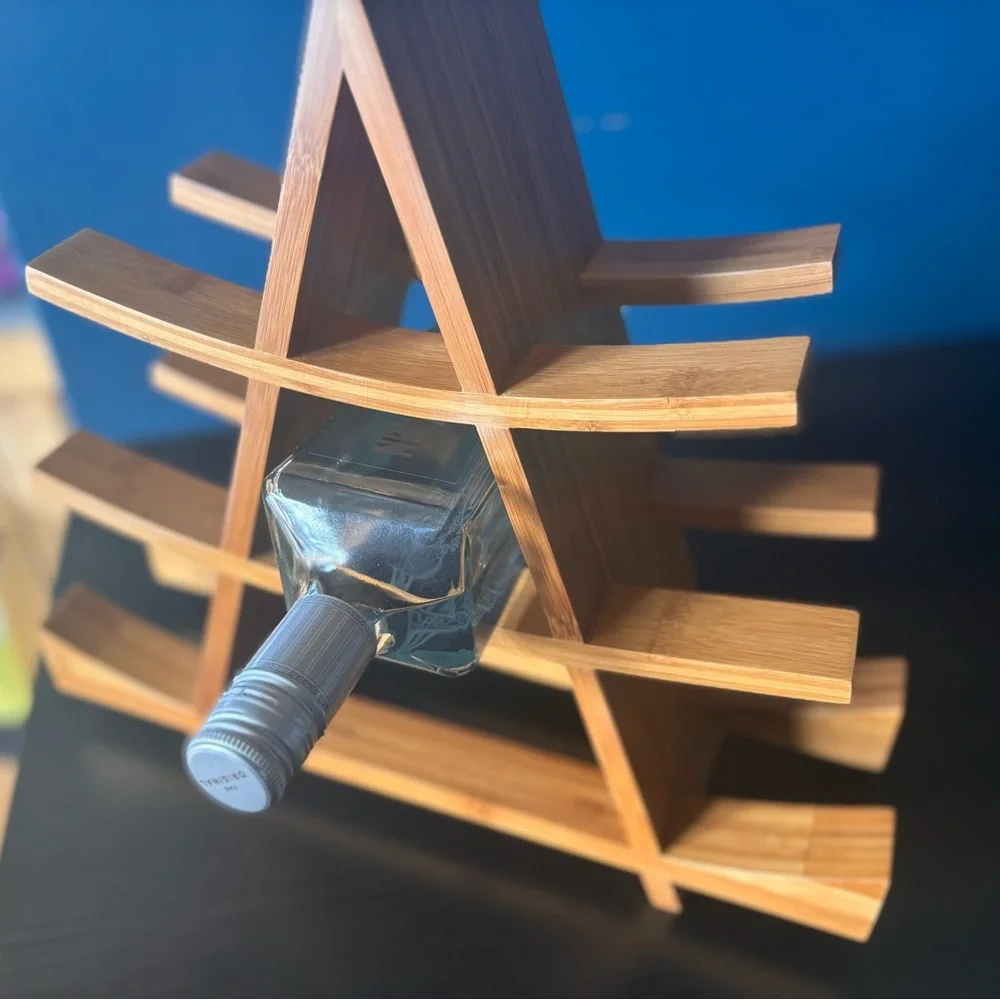 Modern Bamboo Wine rack - inspired by pagoda design